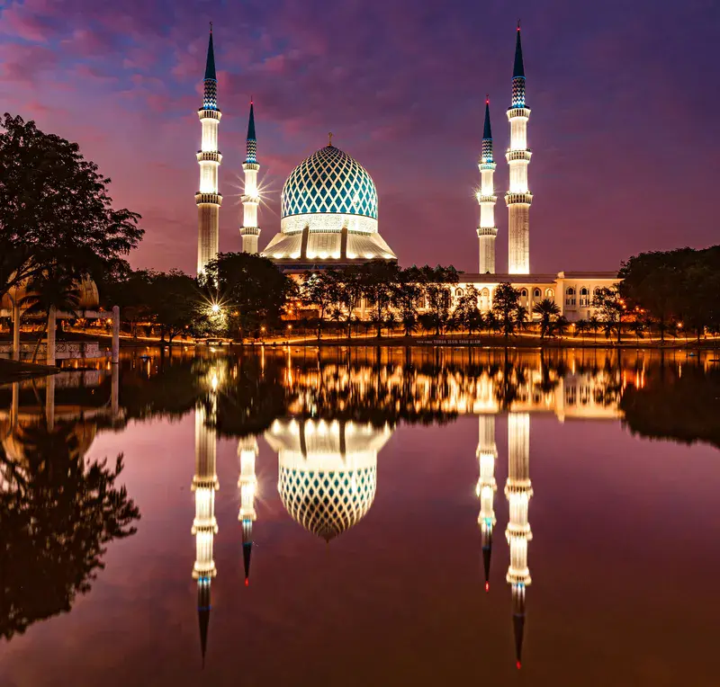 Blue Mosque, located in Shah Alam, Selangor, Malaysia